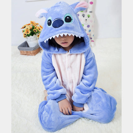 Kigurumi Kids Stitch Animal Cartoon Pajamas Children Sleepwear Girls Boys Onesies Cosplay Costumes For Christmas Halloween Party