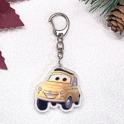 1/11Pcs Disney Cars Lightning McQueen Keychain Accessories Acrylic Charms Pendant For Bag Funny Key Holder Backpack Decoration