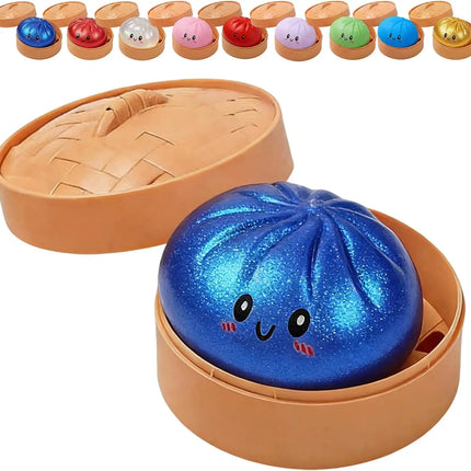 2027Glitter Dumpling Glitter Dumpling Squishy with Box Dumplings Sensory Squeeze Toy for Stress Relief