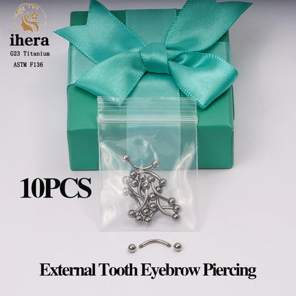 10PCS G23 Titanium Eyebrow Piercing Jewelry Nose Septum Piercing Ring C Rod 16G ASTM F136 Women Labret Lip Stud Wholesale