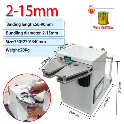 Semi Automatic Food Processing Cable Tie Machine for Candy Toast Bag Durable Cable Tie Equipmen Adjustable Tension for USB Wires