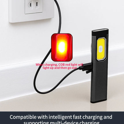 New Portable Aluminum alloy COB LED Flashlight with Magnetic Tail, USB Charging and Clip for Outdoor Work Light Hiking and campi