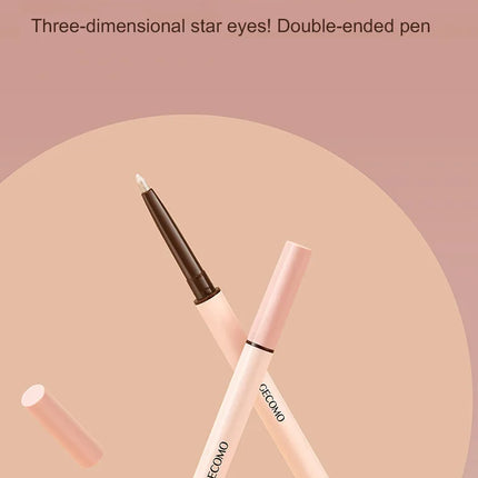 GECOMO Double-ended Lying Silkworm Pencil with 0.01mm Eyeliner Shimmer Eyeshadow Makeup