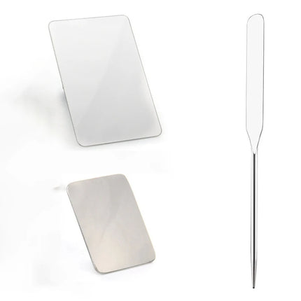 Stainless Steel Palette Tray Mixing Rod Set Makeup Toner Spatula Mixing Stick Foundation Cream Mixing Tool Cosmetic Make Up Tool