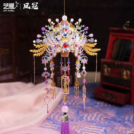 MMZ MODEL Chinese style 3D Metal Puzzle  Phoenix Crown  Gift for girlfriend, creative gift for car decoration