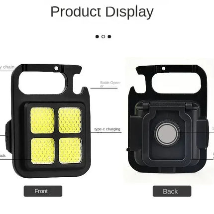 COB Flashlight LED Mini Protable Keychain Lamp High Bright Multifunctional Camping Lamp Outdoor Camping Torch Fishing Work Light