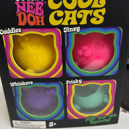 Hot NeeDoh Teenie Cool Cats 3 Pack Adorable Mini Cat Fidget Toys Soft Squishy Stress Relief Sensory Squeeze Toys For fans Adults
