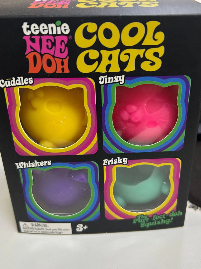 Hot NeeDoh Teenie Cool Cats 3 Pack Adorable Mini Cat Fidget Toys Soft Squishy Stress Relief Sensory Squeeze Toys For fans Adults
