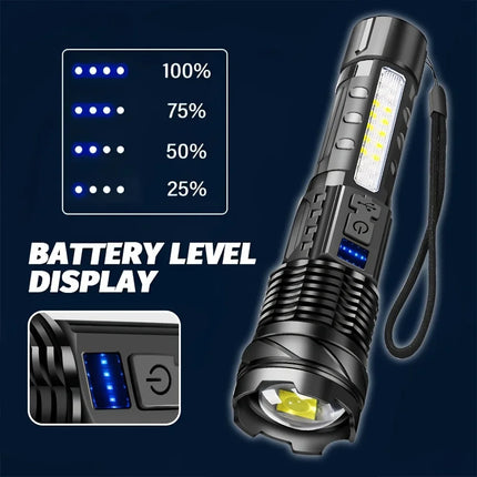 A76 Super Bright Rechargeable Flashlight with Clip -Portable Powerful Illumination for Outdoor Adventure, Emergency & Daily Use
