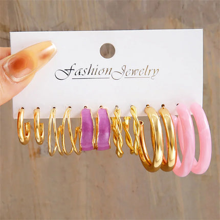 Green Butterfly Heart Dangle Earring Set for Girls Acrylic Gold Color Pearl Set Ear Rings 2023 New Fashion Jewelry Gifts