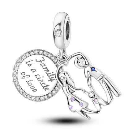 Charm Hot Sales 925 Sterling Silver Charms Beads CZ pave Round Charms Fit Original Bracelet Necklace Charms Jewelry Gift DIY