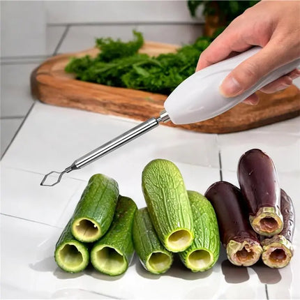 ASWUT-Corer Tool Portable Vegetable Corer Cordless,Electric Scraping Scale Machine With 2 Cutter,Stainless Steel Fruit Digging