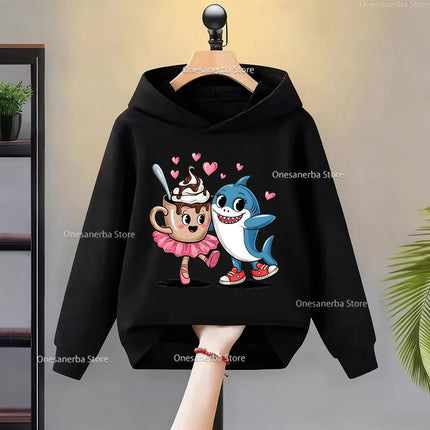 Cartoon Italian Brainrot Children's Hoodies Funny Graphic Boy Fleece Sweatshirt Tralalero Tralala Casual Sports Pullover Coats
