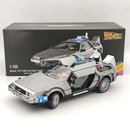 HW 1:18 for Elite Back To The Future Time Machine Ultimate Edition BCJ97 Diecast Models Car Toys Collection Auto Gift