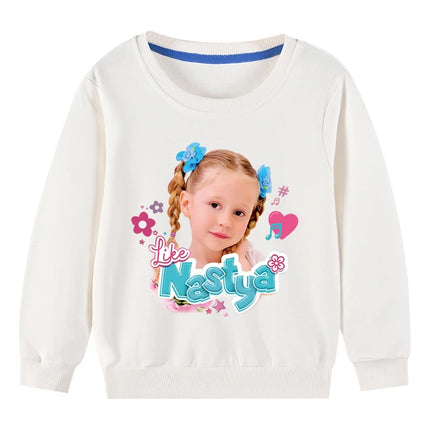 Lovely Like Nastya Sweatshirt Kids Spring Long Sleeve Coats Baby Girls Casual Clothes Teen Boys Sport Sweatshirts Children Tops