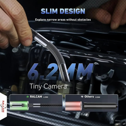 360° Articulating Borescope 6.2mm IP67 Waterproof Probe 4 Ways IPS Automotive Endoscope Inspection Camera