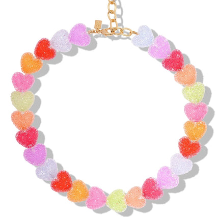 Hot selling colored love resin necklace new cute candy niche design high-end jewelry