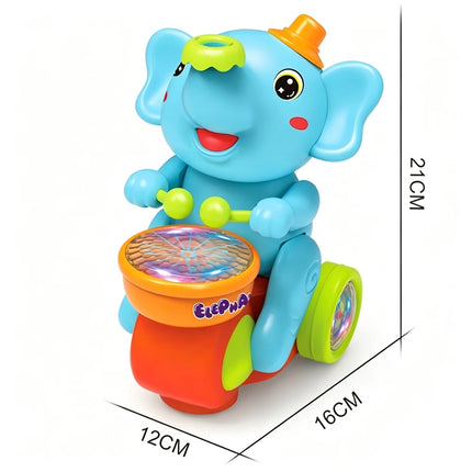 Musical Walking Elephant Drummer Toys for Kid Musical Toy with LED Light Music Sensory Activity Toys Learning Educational Toys