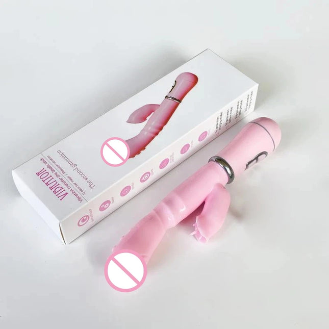 Double Rod Sex Toy For Rabbit G Spot Dildo Vibrator Clitoris Stimulator Penis Anal Double Penetration Tongue Licking Women Adult