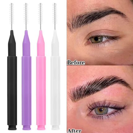 10-100Pcs Mini Eyebrow Brush Brow Lifting Brush Disposable Brow Lifting Brush Micro Bendable Eyelash Brow Applicator Makeup Tool