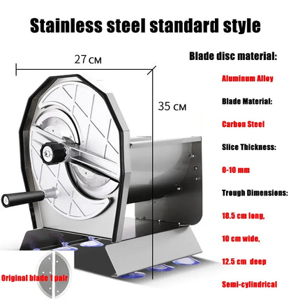 Manual Home Stainless Slicer Commercial Ultrathin Chip Machine Fruit Cutting Machine Lemon Slicer Kitchen Sausage Cabbage Slicer