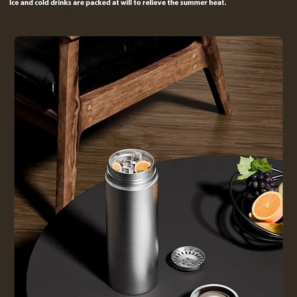 Pure Titanium Insulated Cup Men And Women'S Water Cup Portable Tea Cup Tea Water Separation Titanium Cup Cold Insulation Bottle