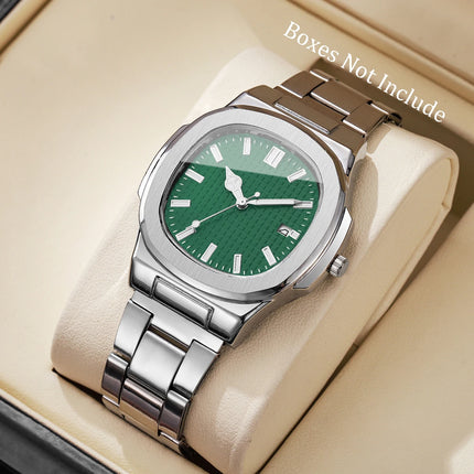 Fashion Square Men Calendar Quartz Watch Luxury Business Watches Mens Clock Reloj Hombre（Without Box）