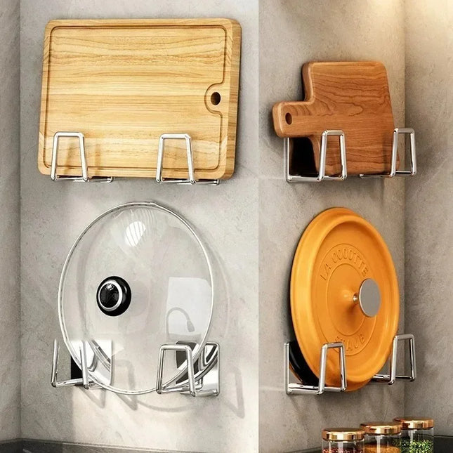 Multifunctional Kitchen Stainless Steel Sink Sponges Holder Self Adhesive Drain Drying Rack Kitchen Wall Hooks Accessories