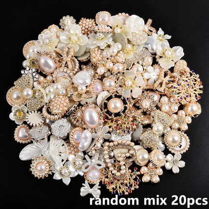 10/20/30/50pcs Random Mix ABS Pearl Charm For Jewelry Making Supplies Heart Flower Round Enamel Junk Cases Charms DIY Phone Case