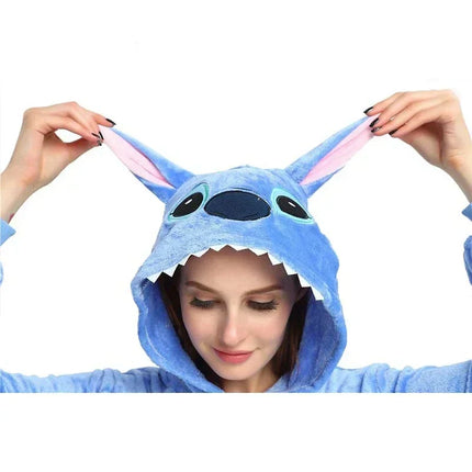 Stitch Pluto Eeyore Tiger Onesies Kigurumi Cosplay Costume  Animal Piglet Tigger Olaf Anime Pajamas Adults Jumpsuits Homewear