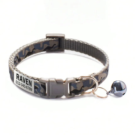 Personalized Cat Collar Camouflage Puppy Kitten Collars Customized Cats name ID Tag Necklace with Bell Gift For Small Dog Cats