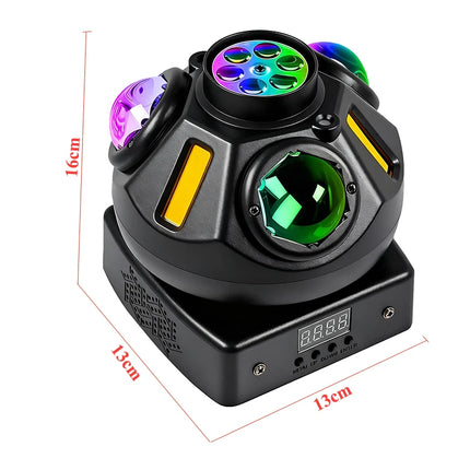 DMX Colorful LED Moving Head Light Beam Patterns Laser Golden Strobe Effects DJ Lighting Show Wireless Remote Disco Party Lights