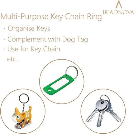 20/200pcs Stainless Steel Key Ring Key Chain 25mm Round Flat Round Split Keychain Polished Metal Blank Circle For DIY Findings
