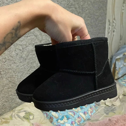 Children Snow Boots Winter Cute Warm Fashion Anti Slip Shoes Kids Boys Girls Leisure Thick Fur Platform Flat Short Boot Sneakers