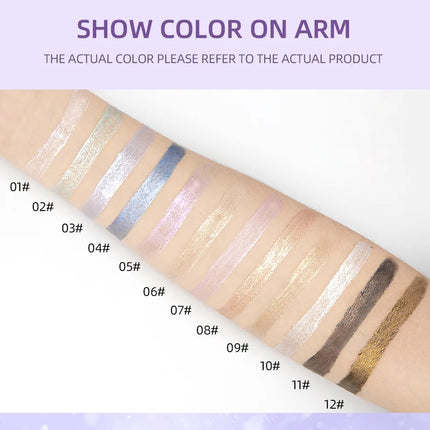 12 Colors Glitter Diamond Liquid Eyeshadow Set Sparkly Long Lasting Waterproof Shiny High Pigmented Brighten Makeup Cosmetics