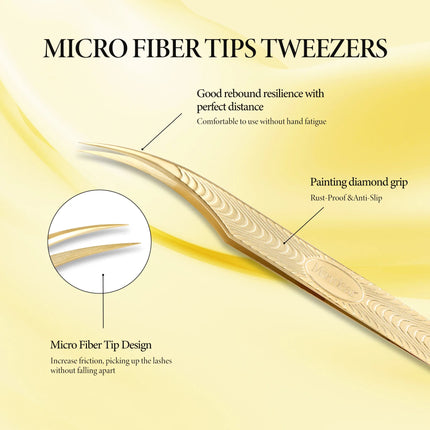 Merrdear Anti-Static Eyelash Tweezers Professional High Precision Volume Extension Stainless Steel Anti-slip Makeup Tool
