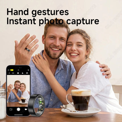 New Blood Pressure Sleep Health Monitor Smart Ring Sport Remote Camera smartring IP68 Waterproof Care for family Rings Men Women