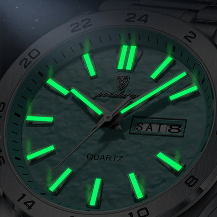 POEDAGAR Exquisite Fashion Men's Watches High Quality Waterproof Luminous Business Watch For Men Date Week Quartz Men's Wristwatch