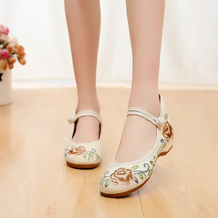 Casual Shoes for Women, Fashion Vintage Elegant Ethnic Style Embroidery Streetwear Chinese Style Women's Shoes, Summer New