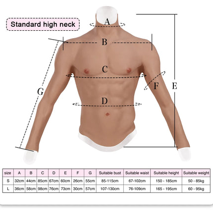 Dokier Silicone Realistic False Fake Muscle Belly Body for Cosplayers Artificial Simulation Muscle Chest Man Crossdressers - TOYS-SUCE