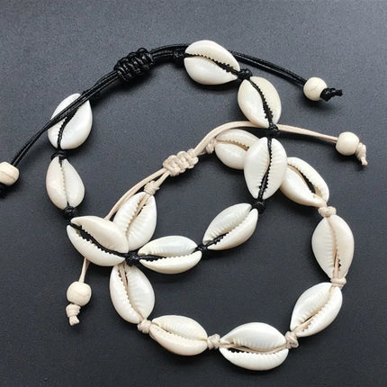 Hand Woven Shell Shaped Anklets 2024 Shell Starfish Shell Ankle Bracelet Beach Ankle Chains Man