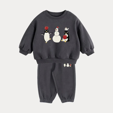 Winter Toddler Baby Boy Girl Clothing Sets 0-5Y Thick Kids Sweatshirt Clothes Baby Girl Fleece Pullover Tops+ Pant Suits Autumn