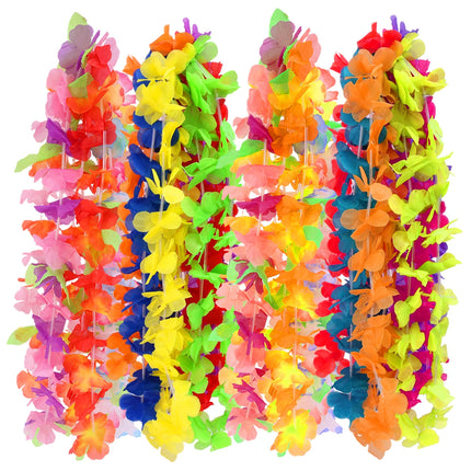 Hawaiian Artificial Flower Necklace Summer Pool Party Supply Tropical Beach Birthday Party Decoration Wedding Christmas Garland