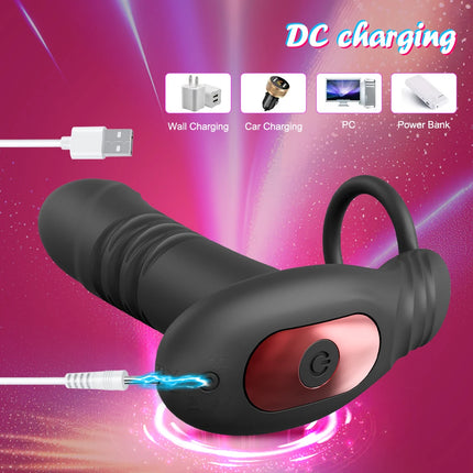 2 In 1 Cock Ring Anal Plug Vibrator Gay Butt Plug Penetration Anal Vibration Masturbation Tools Dildo Anal Masturbator Adult Toy