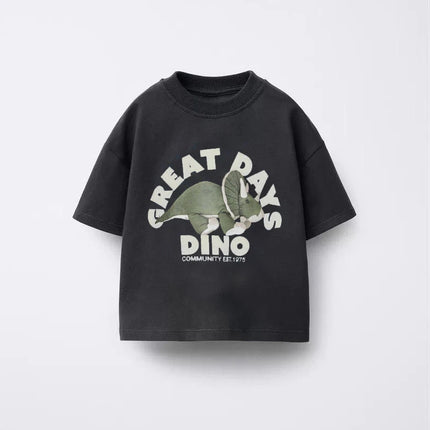 Round Neck T-shirt For Boys And Girls Cute Short Sleeve Tops Loose Casual Clothing Kids Summer Clothes Thin Pure Cotton Tees