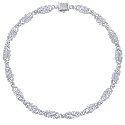 New Iced Out Bling Rectangle CZ Dollar Symbol Necklace Silver Color 5A Zircon Cuban Link Chain Charm Hip Hop Men Women Jewelry