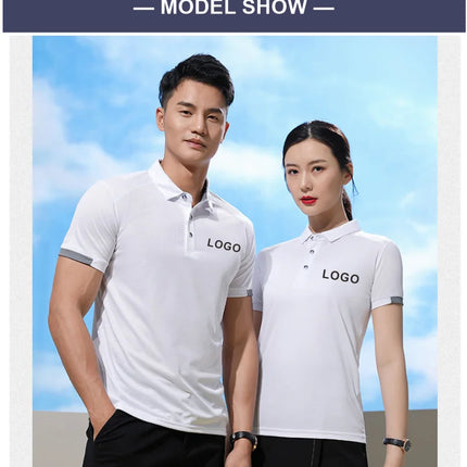 2023 Quick-Drying Sports Polo Shirt Custom Design Company Brand Logo/Print Embroidery Breathable Lapel Short Sleeve Tops S-4XL