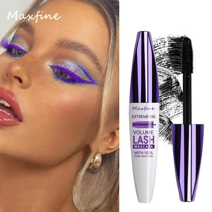 Colorful 5D Purple Blue Mascara Lasting Styling Waterproof Quick Dry Curling Lengthen Large Head Brush Eyelash Extension Cream
