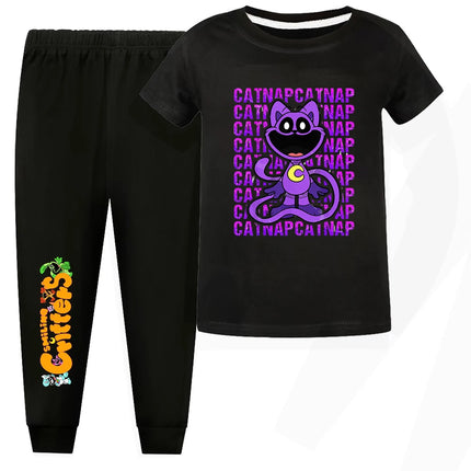 Smilings Critters Cat Outdoor Clothing Children Top Tracksuit for Girls Boutique Clothes for Trips Striped Children's Fashion