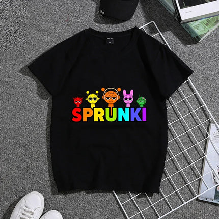 Summer Sprunkis Game Cotton Kids T-shirt Cute Anime Printed Tee Top Short Sleeve Kawaii Boy Girl Streetwear Children Clothes